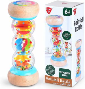 Chocalhos e Anéis de Pelúcia |   Rainmaker – Bastão de Chuva de Madeira de 7 Polegadas Brinquedos Montessori para Bebês de 6 a 12 Meses, Chocalho para Bebê Brinquedo Sensorial de Desenvolvimento, Instrumento Musical de Gotas de Chuva Brinquedos Musicais para Bebês de 1 Ano e Crianças Pequenas Chocalhos e Anéis de Pelúcia Chocalhos e Anéis de Pelúcia