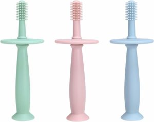 Chupetas |   3 Pacote de Escovas de Dente de Silicone para Bebês – Brinquedos para Dentição e Treinamento de Higiene Oral para Bebês de 0 a 12 Meses+ Chupetas Chupetas