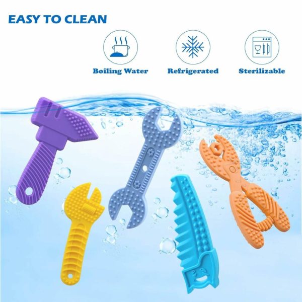 Chupetas |   5 Peças Brinquedos de Dentição para Bebês – Mordedores de Silicone Sensoriais para Bebês – Brinquedos Infantis 0-6 Meses – Presentes para Chá de Bebê para Meninas e Meninos de 3, 9, 12 e 18 Meses – Brinquedos para Crianças Recém-Nascidas e Crianças Pequenas – Brinquedo de Mastigar – Brinquedos de Viagem – Livre de BPA Chupetas Azul Claro, Rosa, Azul, Roxo, Amarelo