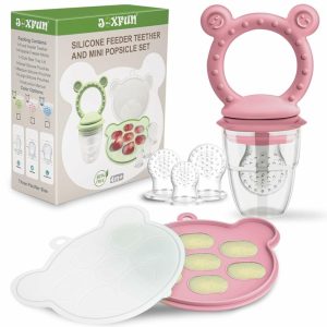 Chupetas |   Alimentador de Frutas de Silicone para Bebês com Chupeta e Moldes de Picolé de Leite Materno para Congelamento em Lote para Alívio do Calor. Alimentador de Silicone Livre de BPA para Introduzir Novos Alimentos com Segurança e que Também Serve como Brinquedos para Dentição. Chupetas Chupetas