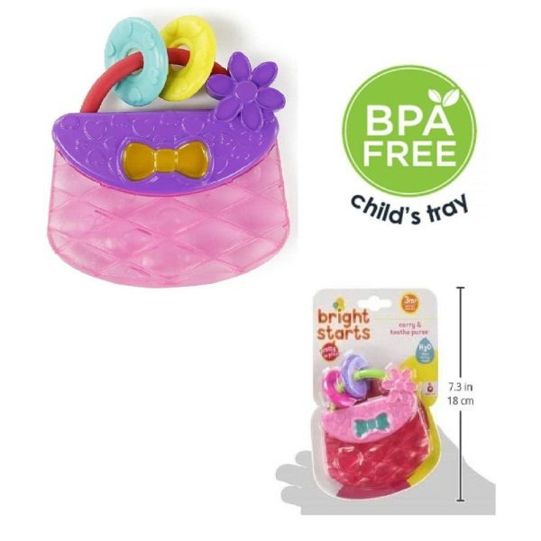 Chupetas |   Bolsa Carry & Teethe Brinquedo Mordedor Resfriável Idade: 3 Meses + Bonito em Rosa Chupetas Bolsa de mordedor