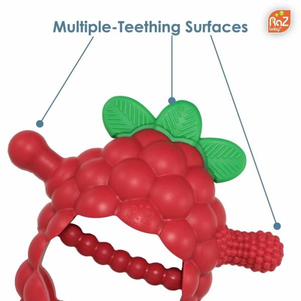 Chupetas |   Brinquedo de Borracha de Silicone Razberry para Bebês a Partir de 3 Meses | Mordedor Portátil Resistente a Quedas para Bebês e Lactentes – Projetado pela Natureza com Nosso Design Multitexturizado Patenteado Berrybumps | 3 Meses+ Azul Chupetas Azul