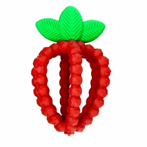 Chupetas |   Brinquedo de Dentição de Silicone para Bebês e Crianças – Berrybumps Texturizados para Aliviar as Gengivas Sensíveis dos Bebês – Mordedor Razberry Bites para Dentes da Frente e de Trás – Livre de BPA – Fácil de Segurar – Forma de Fruta para Bebês a Partir de 3 Meses – Vermelho Chupetas Chupetas