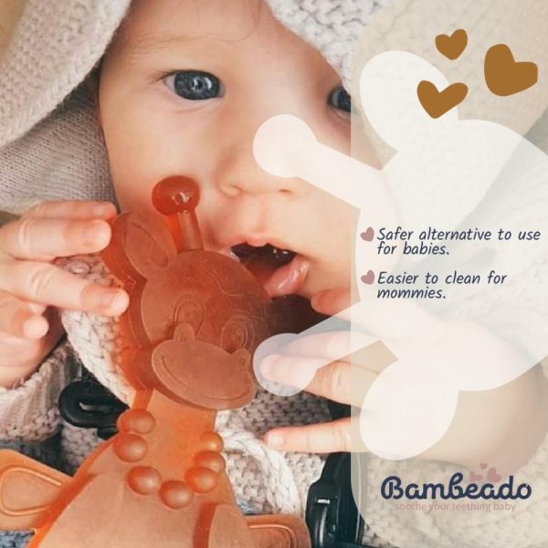 Chupetas |   Brinquedo de Dentição em Óleo Âmbar para Bebês – Little Bamber Brinquedo de Dentição em Âmbar Natural para Alívio das Dentes – Girafa de Borracha para Dentição – Brinquedo Teether Especial Báltico para Gengivas Sensíveis – Alternativa ao Colar de Dentição em Âmbar (Marrom) Chupetas Chupetas