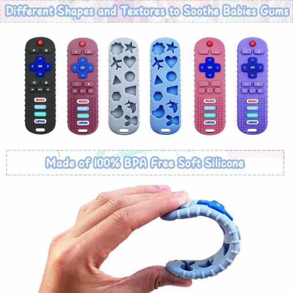 Chupetas |   Brinquedo de Mordedor com Controle Remoto para Bebês – Pacote com 2 Peças para Bebês de 6 a 36 Meses – Brinquedos de Silicone para Alívio da Dentição – Meninos e Meninas (Preto + Cinza) Chupetas Chupetas