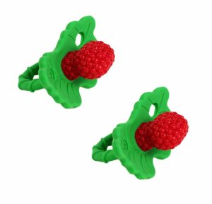 Chupetas |   Brinquedo de Mordedor de Silicone Razberry para Bebês (Pacote com 2) – Berrybumps Alivia as Gengivas Doloridas dos Bebês – Brinquedo para Dentição Infantil – Design Sem Mãos – Livre de BPA – Design Fácil de Segurar – Chupeta de Alívio para Dentição Vermelha Chupetas Chupetas