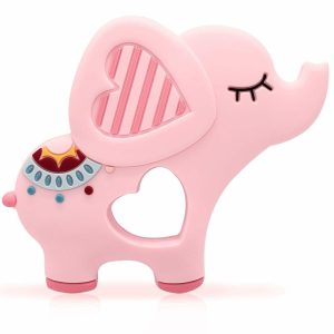 Chupetas |   Brinquedo de Mordedor Elefante Rosa Suave para Bebês 0-6/6-12 Meses – Brinquedo de Silicone para Dentição – Presente para Meninas – Massageador de Gengivas – Itens para Alívio da Ansiedade Chupetas Chupetas