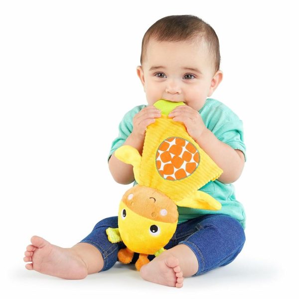 Chupetas |   Brinquedo de Pelúcia para Bebês Snuggle & Teethe Sem BPA – Girafa com Som de Amassar Chupetas Amarelo