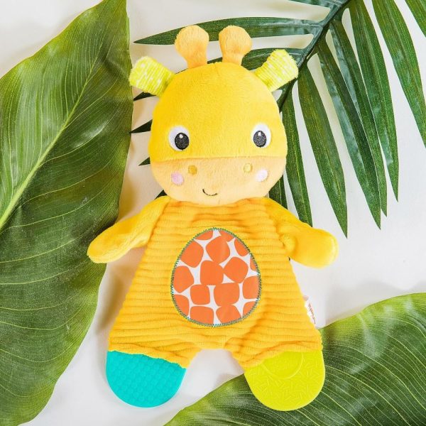 Chupetas |   Brinquedo de Pelúcia para Bebês Snuggle & Teethe Sem BPA – Girafa com Som de Amassar Chupetas Amarelo