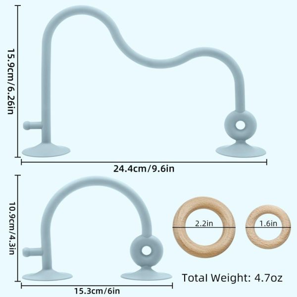 Chupetas |   Brinquedo de Sucção para Bebês – Mordedor Sensório para Cadeiras Altas, Ideal para Bebês e Crianças de 6 a 24 Meses – Mordedor de Silicone de Grau Alimentar com Laço de Carvalho – Brinquedo Educacional Montessori para Pais e Filhos – Brinquedo de Banho para Bebês (Azul) Chupetas Azul