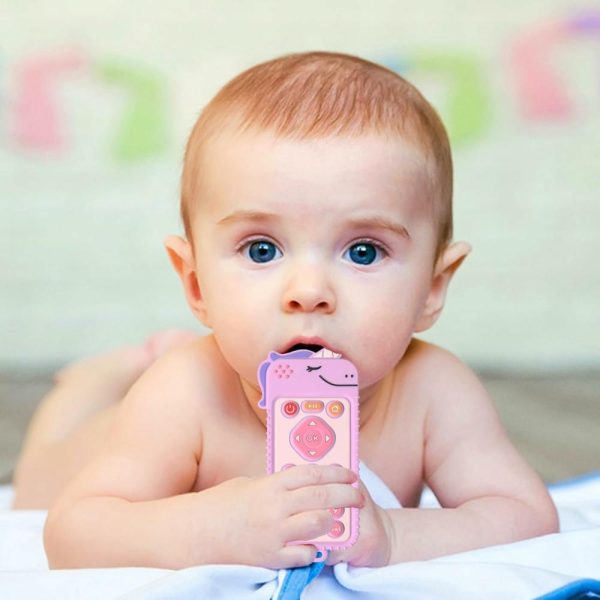 Chupetas |   Brinquedos de Dentição para Bebês a Partir de 3 Meses, Mordedores de Silicone para Bebês de 3 a 12 Meses, Brinquedos de Dentição com Controle Remoto e Celular, Brinquedos Sensoriais, Brinquedos de Mastigar para Bebês, Presente para Bebês Recém-Nascidos e Crianças Pequenas (Roxo) Chupetas Chupetas