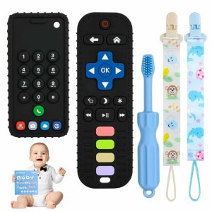 Chupetas |   Brinquedos de Dentição para Bebês – Brinquedos de Dentição em Forma de Controle Remoto – Chupeta de Celular para Bebês – Brinquedo de Mastigar para Bebês de 3 a 24 Meses – Livre de BPA e Seguro para Refrigerador Chupetas Chupetas