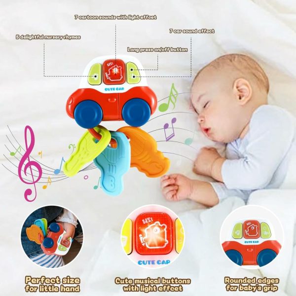 Chupetas |   Brinquedos de Dentição para Bebês – Chave de Carro Sensorial para Bebês com Música e Luz – Brinquedos Musicais para Bebês de 0 a 18 Meses – Presentes de Aniversário para Meninos e Meninas de 6 a 12 Meses e 1 Ano. Chupetas Chupetas