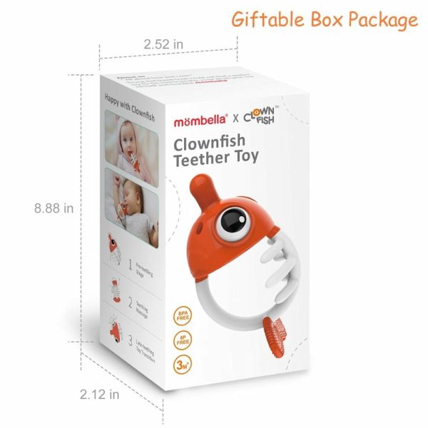 Chupetas |   Brinquedos de Dentição para Bebês Clownfish – Mordedores para Bebês de 0 a 12 Meses com Clip – Mordedores de Silicone Macio e Seguro para Bebês de 4 a 9 Meses – Alívio para a Dentição e Sucção – Presente Divertido para Recém-Nascidos Chupetas Chupetas