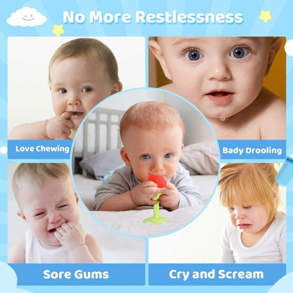 Chupetas |   Brinquedos de Dentição para Bebês – Conjunto de 3 Mordedores para 0-6 Meses, 3-6 Meses e 6-12 Meses – Essenciais para Bebês – Brinquedos Infantis – Conjunto de Mordedores de Silicone de Grau Alimentar – Mordedor em Forma de Urso e Conjunto de Mordedores em Forma de Fruta. Chupetas Chupetas