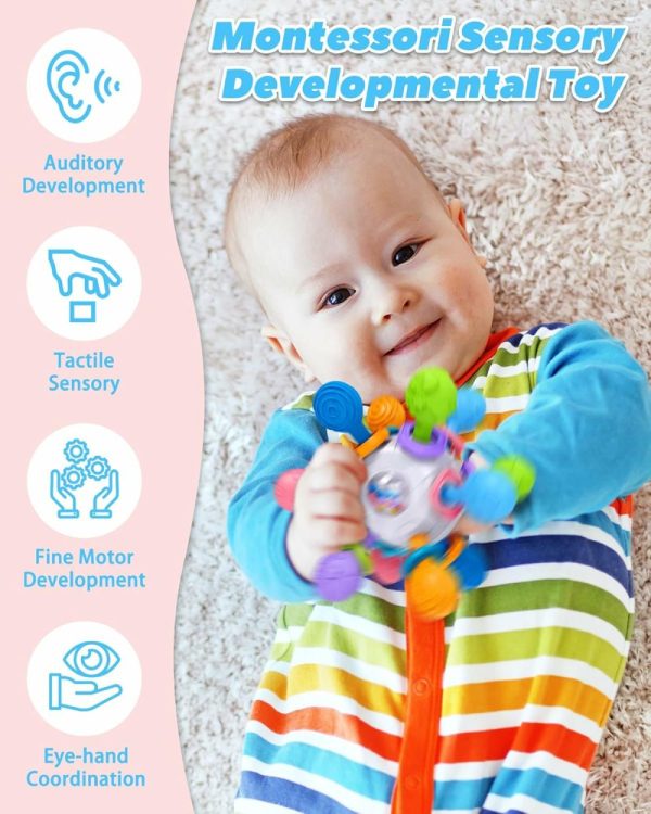 Chupetas |   Brinquedos de Dentição para Bebês de 0 a 6 Meses e de 6 a 12 Meses | Brinquedos Montessori para o Tempo de Barriga para Bebês de 0 a 18 Meses | Chocalhos para Bebês Recém-Nascidos | Brinquedos Sensoriais para Mastigar | Presentes para Chá de Bebê para Meninos e Meninas Chupetas Branco