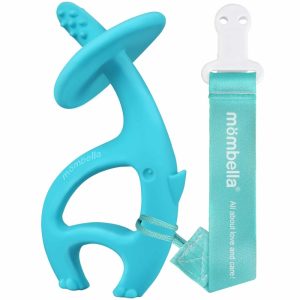 Chupetas |   Brinquedos de Dentição para Bebês de 3 a 12 Meses com Clip para Prender – Brinquedo de Dentição em Forma de Elefante para Bebês de 6 Meses – Brinquedo de Silicone Macio para Mastigar – Alívio para Dentição aos 9 Meses – Presentes Ideais para Recém-Nascidos – Azul Chupetas Azul