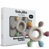 Chupetas |   Brinquedos de Dentição para Bebês – Mordedor de Silicone e Madeira de Bétula em Forma de Animal para Brincadeiras Sensoriais e de Desenvolvimento para Bebês e Crianças Pequenas – 100% Livre de BPA e Silicone de Grau Alimentício para 0M+ Chupetas Bege