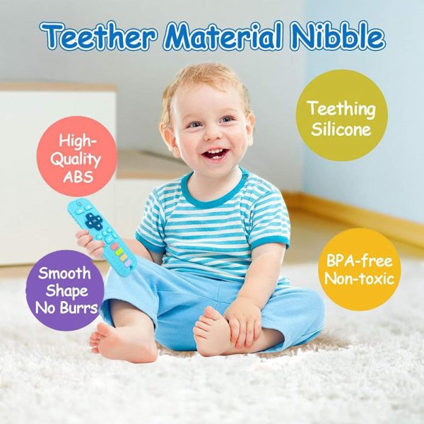 Chupetas |   Brinquedos de Dentição para Bebês – Pacote com 2 Brinquedos de Dentição para Bebês de 6 a 12 Meses e 0 a 6 Meses – Brinquedos para Bebês de 6 a 12 Meses – Brinquedos de Dentição com Controle Remoto – Mordedor para Bebês Recém-Nascidos – Brinquedos Infantis para Meninos e Meninas (Cinza + Azul) Chupetas Chupetas