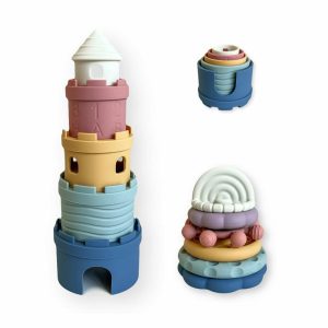 Chupetas |   Brinquedos de Empilhar para Bebês – Brinquedos para Dentição – Copos de Empilhar – Mordedores de Silicone de Grau Alimentício – 6 Meses ou Mais – Brinquedo de Banho Macio Chupetas Chupetas