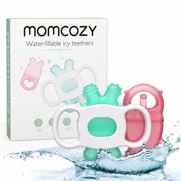 Chupetas |   Brinquedos de Mordedor para Bebês – Mordedor de Silicone Recheado com Água – Mordedor Frio para Bebês – Brinquedos para Alívio da Dentição – Mordedor de Água para Bebês de 0 a 12 Meses – Verde e Rosa – 2 Peças Chupetas Chupetas