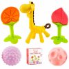 Chupetas |   Brinquedos de Silicone para Dentição de Bebês 0-6 Meses – 6-12 Meses – Mordedores Macios para Acalmar e Confortar o Bebê – Pacote com 5 Peças Chupetas Chupetas