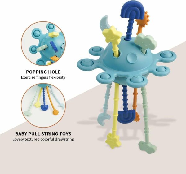 Chupetas |   Brinquedos Montessori para Bebês de 6-12-18 Meses, Brinquedos de Silicone com Corda para Puxar, Brinquedos Educativos e de Aprendizagem para Crianças de 1-3 Anos, Brinquedos Sensoriais para Meninos e Meninas, Presentes de Aniversário para Bebês/Crianças Pequenas Chupetas Chupetas