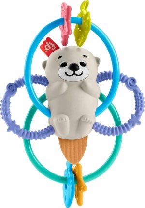 Chupetas |   Brinquedos para Bebês Fisher Price – Chocalho e Mordedor Otter 2 em 1 Sem BPA com Anéis Texturizados para Brincadeiras de Motricidade Fina em Bebês Chupetas Chupetas