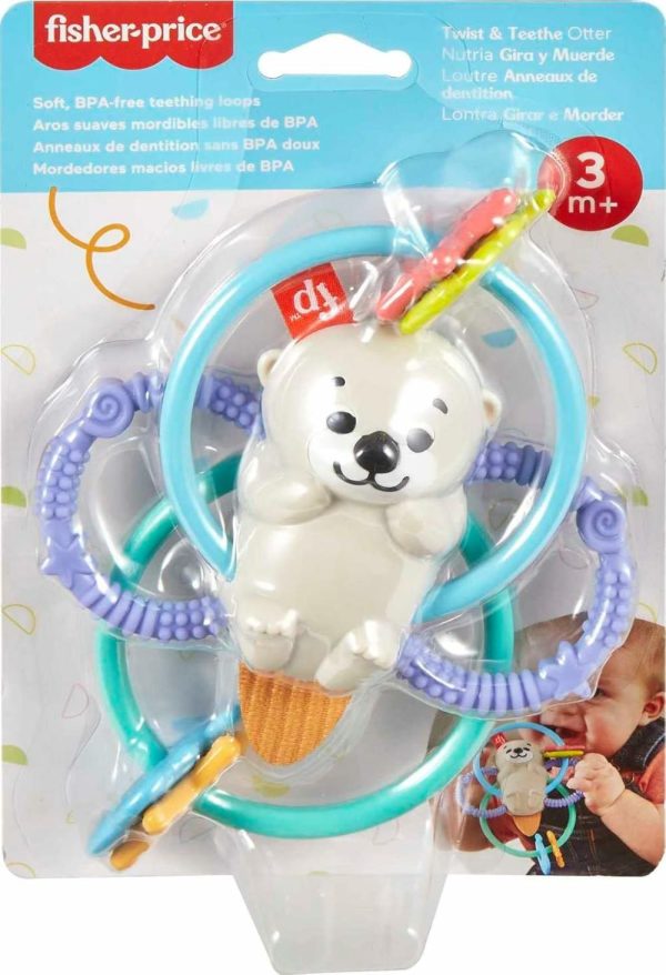 Chupetas |   Brinquedos para Bebês Fisher Price – Chocalho e Mordedor Otter 2 em 1 Sem BPA com Anéis Texturizados para Brincadeiras de Motricidade Fina em Bebês Chupetas Chupetas