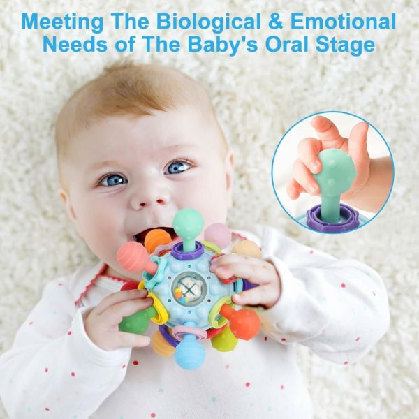 Chupetas |   Brinquedos Sensoriais Montessori para Bebês de 0 a 6 Meses e de 6 a 12 Meses – Brinquedos de Mordida em Grau Alimentar para Bebês de 0 a 18 Meses – Brinquedos de Aprendizado e Desenvolvimento para Recém-Nascidos – Presentes para Meninos e Meninas de 1 a 2 Anos Chupetas Azul