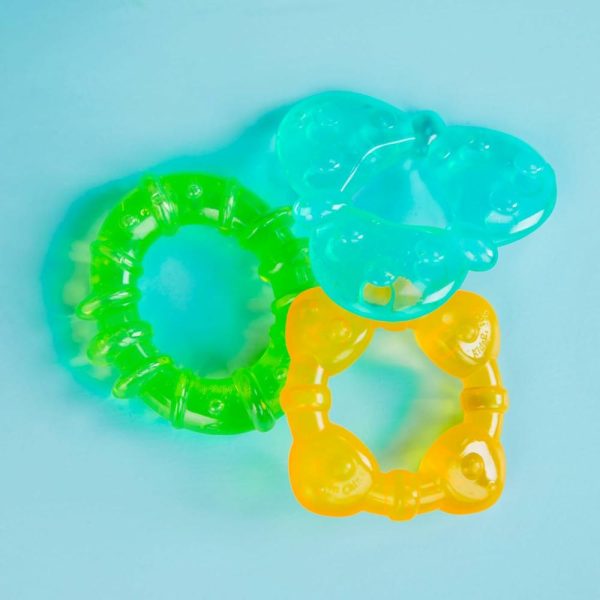 Chupetas |   Chill & Teethe Brinquedo de Dentição para Bebês com Água e Livre de BPA – Idade a Partir de 3 Meses+ Chupetas Água Preenchida - Pastel