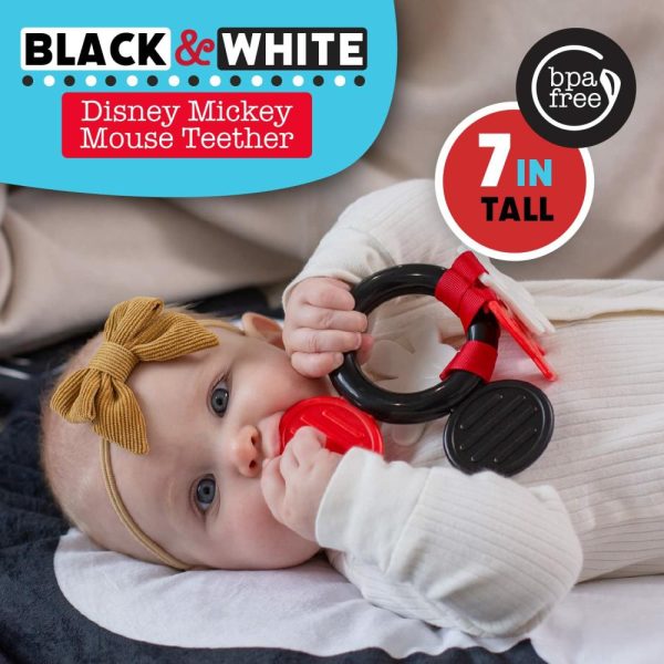 Chupetas |   Chocalho Baby Mickey Mouse Preto e Branco – Brinquedo de Alto Contraste para Meninos e Meninas a Partir de 0 Anos – Brinquedo de Atividade para Carrinho em Movimento – Multicolorido Chupetas Chupetas