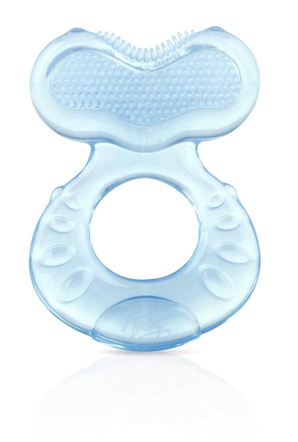 Chupetas |   Chocalho de Silicone Teethe-Eez com Cerdas Inclui Estojo Higiênico Aqua (Pacote com 2) Chupetas Aqua-2 Contagem