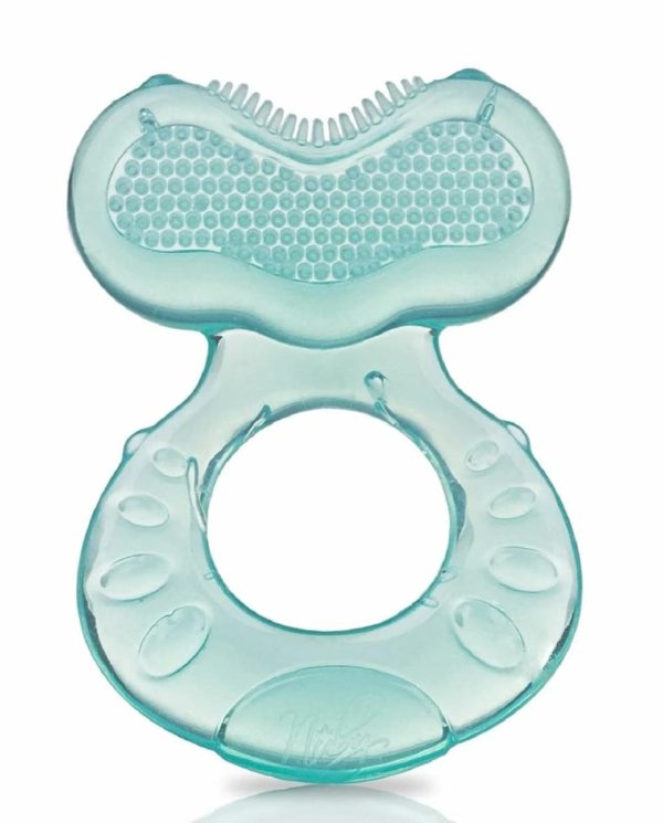 Chupetas |   Chocalho de Silicone Teethe-Eez com Cerdas Inclui Estojo Higiênico Aqua (Pacote com 2) Chupetas Aqua-2 Contagem