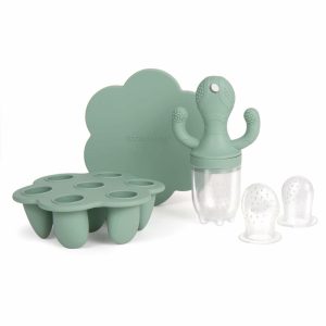 Chupetas |   Chupeta Alimentadora de Frutas para Bebês | Bandeja de Congelamento de Alimentos com Tampa em Silicone Livre de BPA, Conjunto de Alimentação Congelável para Cubos de Leite Materno, Alimentos e Purês de Vegetais Chupetas Chupetas