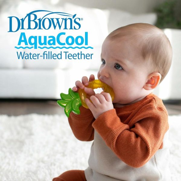 Chupetas |   Chupeta Aquacool Preenchida com Água para Bebês – Alivia e Massageia Gengivas Sensíveis – Livre de BPA – Abacaxi e Maçã – Pacote com 2 – A partir de 3 meses Chupetas Aqua-Cool preenchido com água, maçã, abacaxi