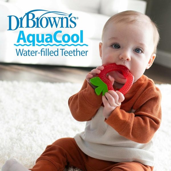 Chupetas |   Chupeta Aquacool Preenchida com Água para Bebês – Alivia e Massageia Gengivas Sensíveis – Livre de BPA – Abacaxi e Maçã – Pacote com 2 – A partir de 3 meses Chupetas Aqua-Cool preenchido com água, maçã, abacaxi