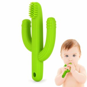 Chupetas |   Chupeta de Cacto – Brinquedos de Dentição para Bebês de 0 a 6 Meses e de 6 a 12 Meses – Alívio Suave da Dor – Escova de Dente Macia para Bebês, Crianças e Bebês – Meninos e Meninas – Natural, Orgânico e Livre de BPA (Verde) Chupetas Chupetas