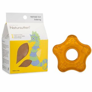 Chupetas |   Chupeta de Estrela do Mar – Brinquedos de Dentição para Bebês – Borracha Natural Ecológica, Livre de PVC e 100% Livre de BPA – Brinquedos para Bebês com Design Dinamarquês – Feito na Itália Amarelo Chupetas Amarelo