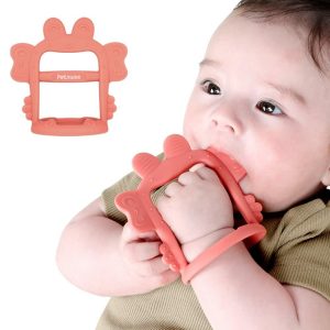 Chupetas |   Chupeta de Silicone Antiqueda para Bebês – Alívio para Dentição para Bebês a Partir de 3 Meses – Pacote com 1 – Feito na Coreia (Caranguejo-Bebê Coral) Chupetas Caranguejo-Bebê Coral