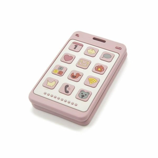 Chupetas |   Chupeta de Silicone Macio em Forma de Telefone para Meninos e Meninas – Brinquedo de Mastigar para Bebês – Mordedor para Dentição (Rosa) Chupetas Chupetas