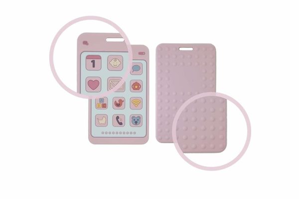 Chupetas |   Chupeta de Silicone Macio em Forma de Telefone para Meninos e Meninas – Brinquedo de Mastigar para Bebês – Mordedor para Dentição (Rosa) Chupetas Chupetas