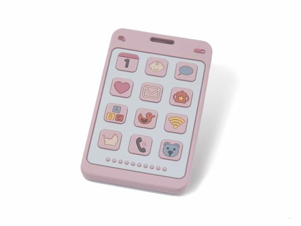 Chupetas |   Chupeta de Silicone Macio em Forma de Telefone para Meninos e Meninas – Brinquedo de Mastigar para Bebês – Mordedor para Dentição (Rosa) Chupetas Chupetas