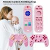 Chupetas |   Conjunto com 2 Brinquedos de Mordedor para Bebês – Brinquedos Sensoriais de Silicone para Crianças – Brinquedos Educativos em Forma de Controle Remoto de TV – Mordedores para Bebês de 6 a 18 Meses (Preto) Chupetas Chupetas