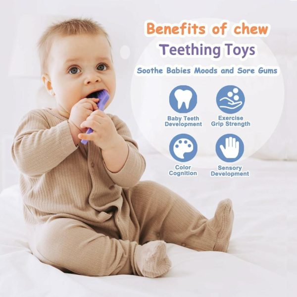 Chupetas |   Conjunto de 4 Mordedores para Bebês de 3 a 24 Meses – Brinquedos de Dentição em Silicone para Recém-Nascidos – Itens Essenciais para Bebês – Presente de Chá de Bebê para Meninos e Meninas – Livre de BPA, Congelável e Seguro para Lava-Louças Chupetas Chupetas