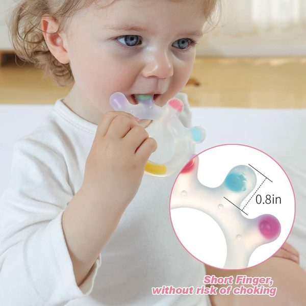 Chupetas |   Dinky Digits Mordedor de Palma – Brinquedos de Dentição para Bebês – Mordedores de Silicone de Grau Alimentício para Bebês de 0-6 Meses/6-12 Meses – Alívio para Dentição – Brinquedos de Mastigar para Bebês Sem BPA Chupetas Chupetas