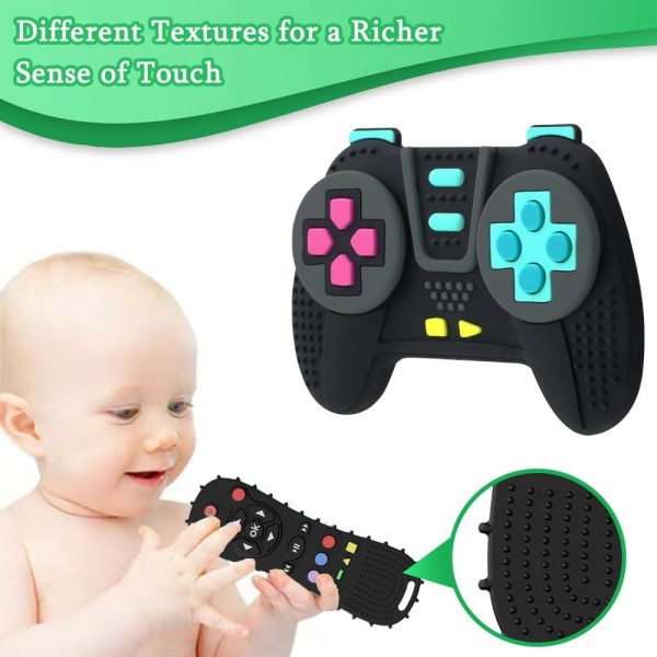 Chupetas |   【Livre de BPA, Certificado CPC】 Pacote com 2 Brinquedos de Silicone para Dentição de Controle Remoto e Controle de Jogo para Bebês de 3 a 12 Meses. Brinquedos de Mastigar em Silicone, Brinquedos de Dentição para Crianças, Meninos e Meninas. Presente para Bebês. Chupetas Chupetas