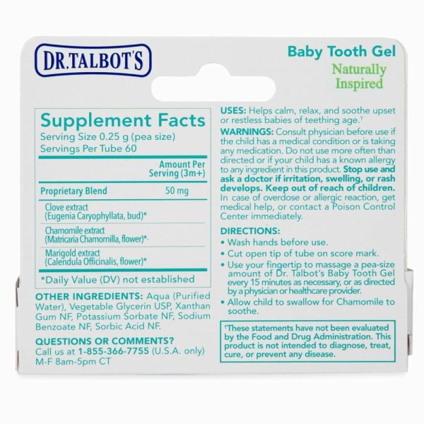 Chupetas |   Gel Dental para Bebês para Gengivas Sensíveis – Naturalmente Inspirado – 15g – Livre de Benzocaína – Livre de Belladona Chupetas Chupetas