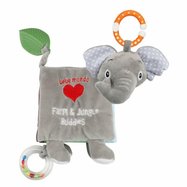 Chupetas |   Livros para Bebês de 0 a 6 Meses, Brinquedos para Bebês – Livros de Tecido Macio com Elefante para Tocar e Sentir, Brinquedos para Bebês de 3 a 6 Meses, 6 a 12 Meses e 1 a 3 Anos – Presentes para Bebês Meninos e Meninas, Brinquedos de Pelúcia de Coelho para Alívio de Dentição. Chupetas Capa cinza e Páginas: azul e verde - multicolorido