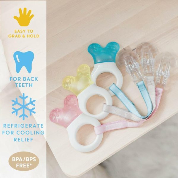 Chupetas |   Mini Cooler Mordedor com Clip Menino 2+ Meses 1 Unidade Branco/Azul Chupetas Branco/azul